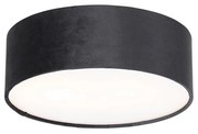 Plafoniera moderna nera 30 cm con interno oro - Drum