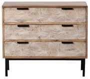 Cassettiera 100 x 40,5 x 85 cm Naturale Metallo Legno Bianco