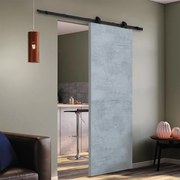 Porta scorrevole Cemento in mdf grigio, L 92.5 x H 211.5 cm, con binario Retro Reversibile