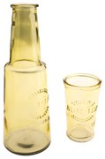 Caraffa in vetro giallo con bicchiere, 800 ml - Dakls