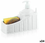 Dispenser di Sapone 2 in 1 per Lavandino Privilege Plastica Bianco (24 Unità)