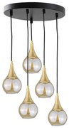 Lampadario a sospensione con filo LACRIMA HONEY 5xE27/60W/230V diametro 45 cm