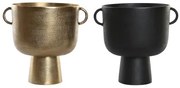 Vaso DKD Home Decor 36 x 29 x 33 cm Nero Dorato Alluminio Moderno (2 Unità)