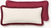 Copricuscino lungo reversibile con superficie strutturata e frange Viona