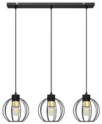 Lampadario a sospensione con filo STARLIGHT 3xE27/15W/230V nero/oro
