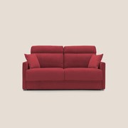 Margot Divano letto matrimoniale con schienale morbido alto in tessuto T02 rosso