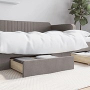Cassetti Da Letto 2pz Tortora İn Legno Multistrato E Tessuto /