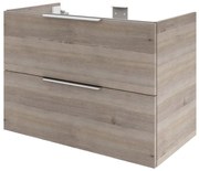 Mobile da bagno sotto lavabo SENSEA Neo naturale lucido L 90 x H 64 x P 48 cm 2 cassetti, lavabo non incluso