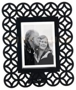 Portafoto di design zen piccolo nero in ferro e polimetilmetacrilat...