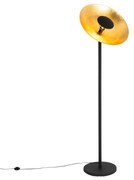 Lampada da terra industriale nera con interno oro 60 cm - Magnax