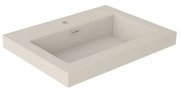 Lavabo a incasso rettangolare vasca centrale Nantes L 61 x H 6 x P 46 cm in resina crema satinato