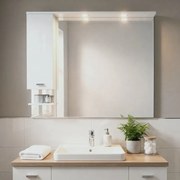 Specchio con illuminazione integrata bagno rettangolare Rimini L 100 x H 108 x P 18.5 cm bianco