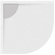 Kamalu - Piatto doccia 90x90 semicircolare acrilico con canalina in acciaio