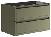Mobile da bagno sotto lavabo TRATTO verde salvia opaco L 79.5 x H 50 x P 45.5 cm 2 cassetti, lavabo non incluso