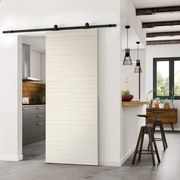 Porta scorrevole reversibile Oxford palissandro in mdf beige, L 93 x H 212 cm, con binario Retro