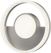 Plafoniera in metallo Argento con diffusore perimetrale D30 cm Led ELISA