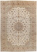 Kashan Tappeto 430x310 Beige (Iran) Annodato A Mano