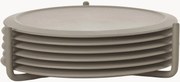 Sottobicchieri in silicone con supporto Plain 6 pz