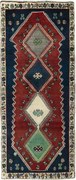 Shiraz Tappeto 90x210 Rosso (Iran) Annodato A Mano