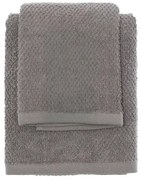 Set asciugamani bagno grigio per viso e ospite in cotone puro Spring
