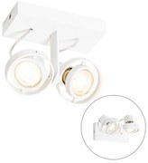 Faretto da soffitto moderno bianco 2 luci GU10 50mm - Master