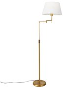 Lampada da terra Smart Bronzo con paralume Bianco e braccio regolabile incl. Wifi A60 - Ladas Deluxe