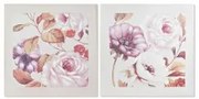 Quadro DKD Home Decor Rose Romantico 70 x 3 x 70 cm (2 Unità)