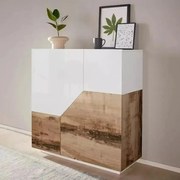 Credenza Alien Highboard 100 - Bianco Laccato/Acero Pereira 100 x 43 x 106 cm