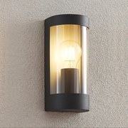Lindby applique da esterno Junias, 24 cm, antracite, acciaio inox Junias Lindby, dimmerabile, Nero, Acciaio Inox, Moderno