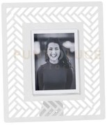 Portafoto di design milleintrecci piccolo bianco marmo