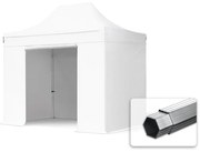 TOOLPORT 3x2m gazebo pieghevole PES con laterali, PROFESSIONAL alluminio, bianco - (581906)