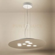 Luna s - lampadario a sospensione tortora 10 luci attacco gx53 in m...