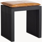 Sgabello in legno con cuscino in pelle ib