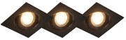 Set di 3 faretti da incasso neri con LED dimmerabile a 3 step - Miu