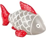 Pesce grigio decorazione in ceramica 15x9x7 cm