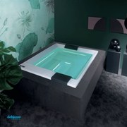 Treesse Mini Piscina "Ghost Plus Shadow" Idro 200x160 Interno Bianco Rivestimento Nero Satinato