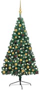 Set Albero Natale Artificiale con LED e Palline, Rami Variabili, Decorazione Natalizia, 210 cm