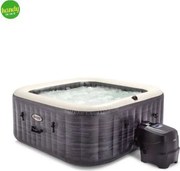 piscina idromassaggio gonfiabile intex "greystone deluxe" grigio effetto pietra 4 persone 175x175x71 cm - cod. 28450np