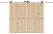 Kit Di Binari Per Porte Scorrevoli 366 Cm Acciaio Nero /