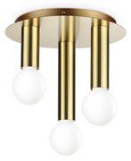 Plafoniera Contemporanea Petit Metallo Ottone 3 Luci E27 42W Ip20