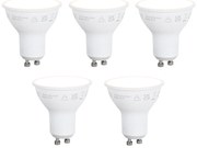 Set di 5 lampadine LED Smart GU10 50mm dimmerabili opale 7W 630 lm 2700K