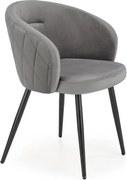 Sedia K430 grigio velluto