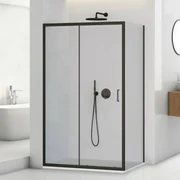 Box doccia angolare 70x140 cm scorrevole con profilo nero opaco  Tay