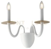 Applique a parete armstrong bianca e oro 2 luci attacco e14 45x26x3...