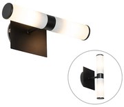 Lampada da parete moderna per bagno nera IP44 2 luci - Bath
