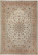 Kashan Tappeto 350x250 Beige (Iran) Annodato A Mano