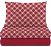 Completo letto singolo in cotone Scozzese rosso