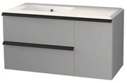 Mobile bagno sospeso con lavabo L 105 x H 57 x P 46 cm grigio nuvola per vasca a sinistra Rodi