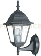 Applique up roma nera 1 luce attacco e27 ip44 14,6x19,5x36cm