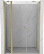 Mexen Mist porta doccia battente 150 cm, trasparente, oro spazzolato - 8A4-150-001-55-00